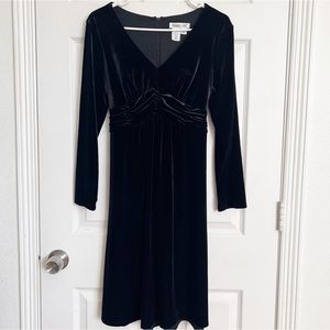Coldwater Creek |  Velvet V Neck Wrap Style Long Sleeve Dress